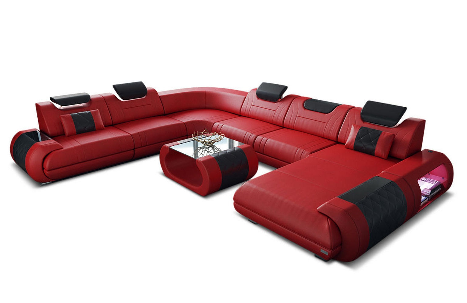 XXL Wohnlandschaft Rimini – Leder, Modern & Bequem