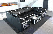 Mini Leder Wohnlandschaft Padua U-Form