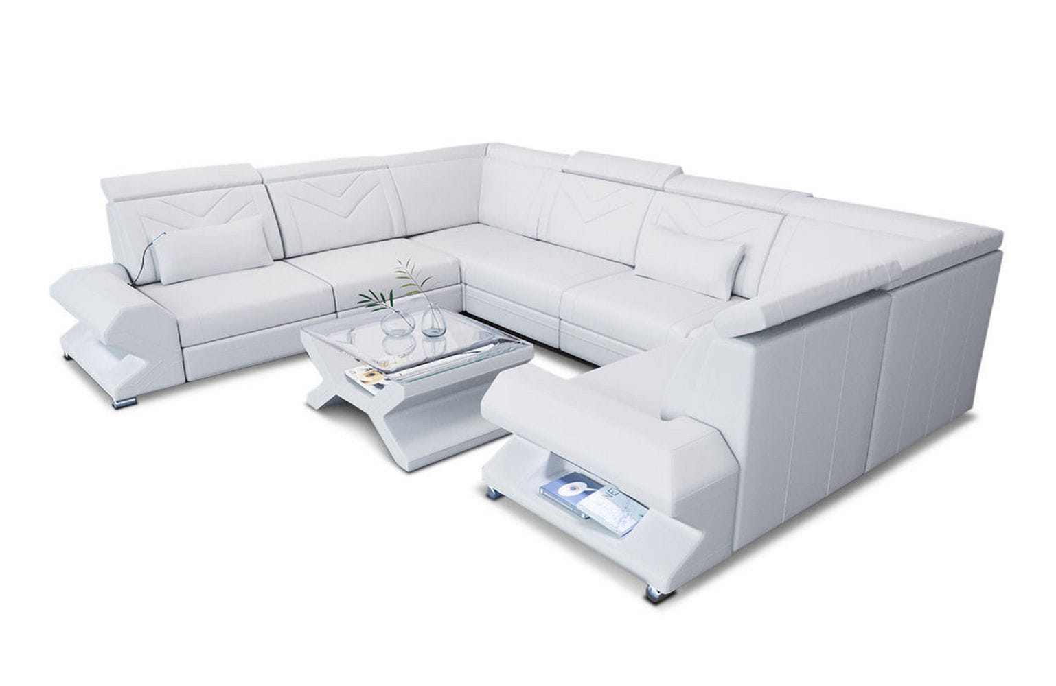 Leder Wohnlandschaft Sorrento – Luxus & Komfort weiß