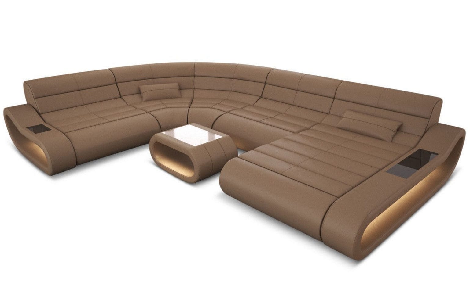 Leder Wohnlandschaft Concept XXL – Komfort & Stil sandbeige