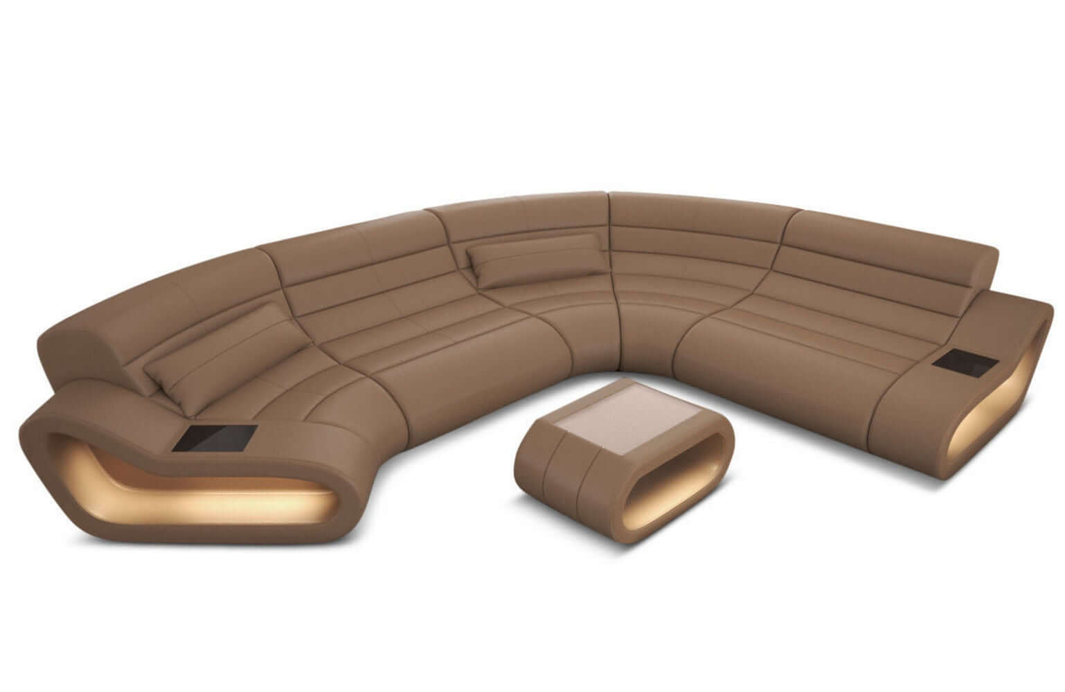 Leder Wohnlandschaft Concept C – Eleganz & Komfort sandbeige
