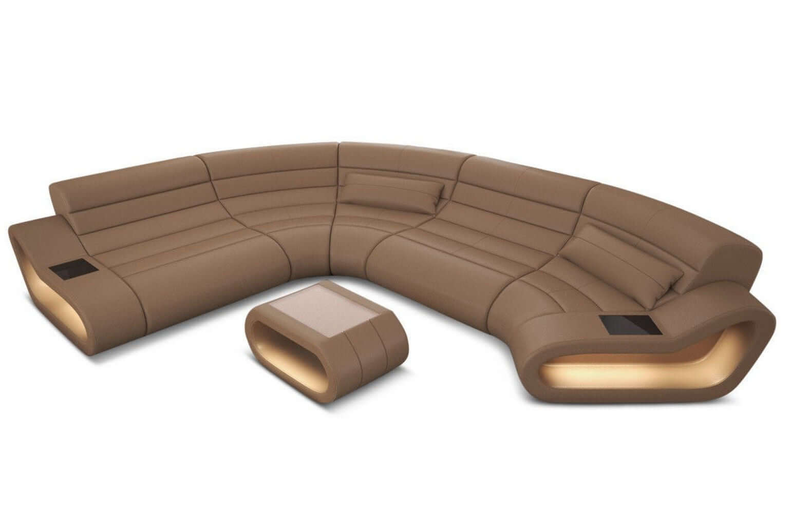 Leder Wohnlandschaft Concept C – Eleganz & Komfort sandbeige