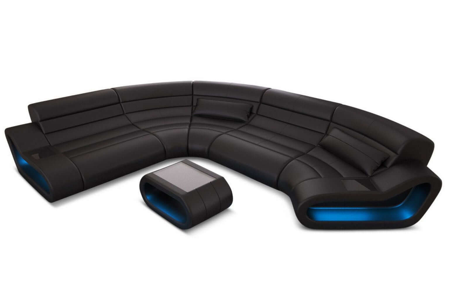 Leder Wohnlandschaft Concept C – Eleganz & Komfort schwarz