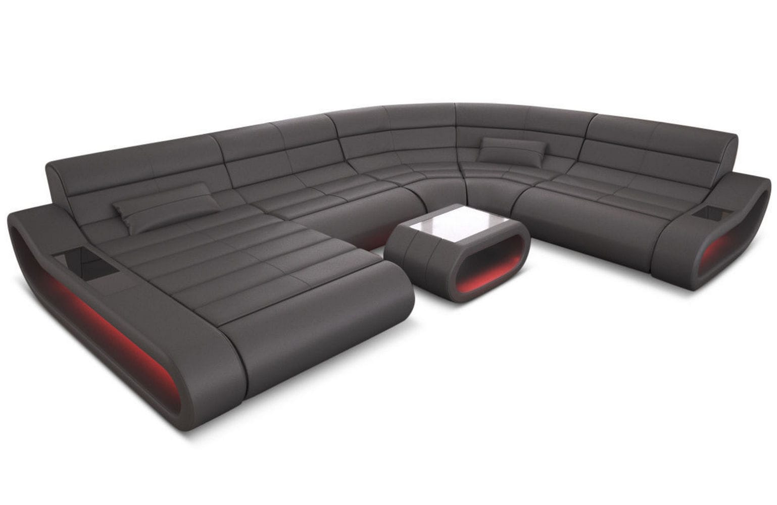 Leder Wohnlandschaft Concept XXL – Komfort & Stil grau