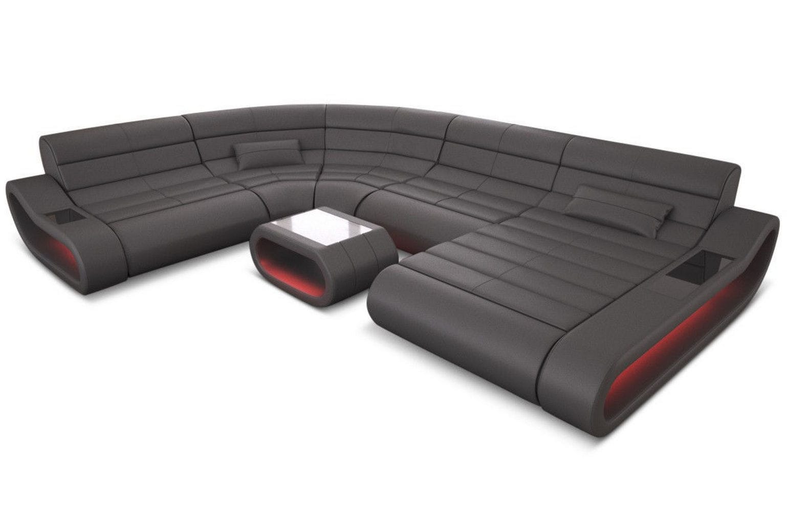 Leder Wohnlandschaft Concept XXL – Komfort & Stil grau